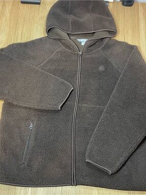 Sierra Designs Mens XL High Pile Sherpa Fleece Full Zip Hoodie Brown Jacket